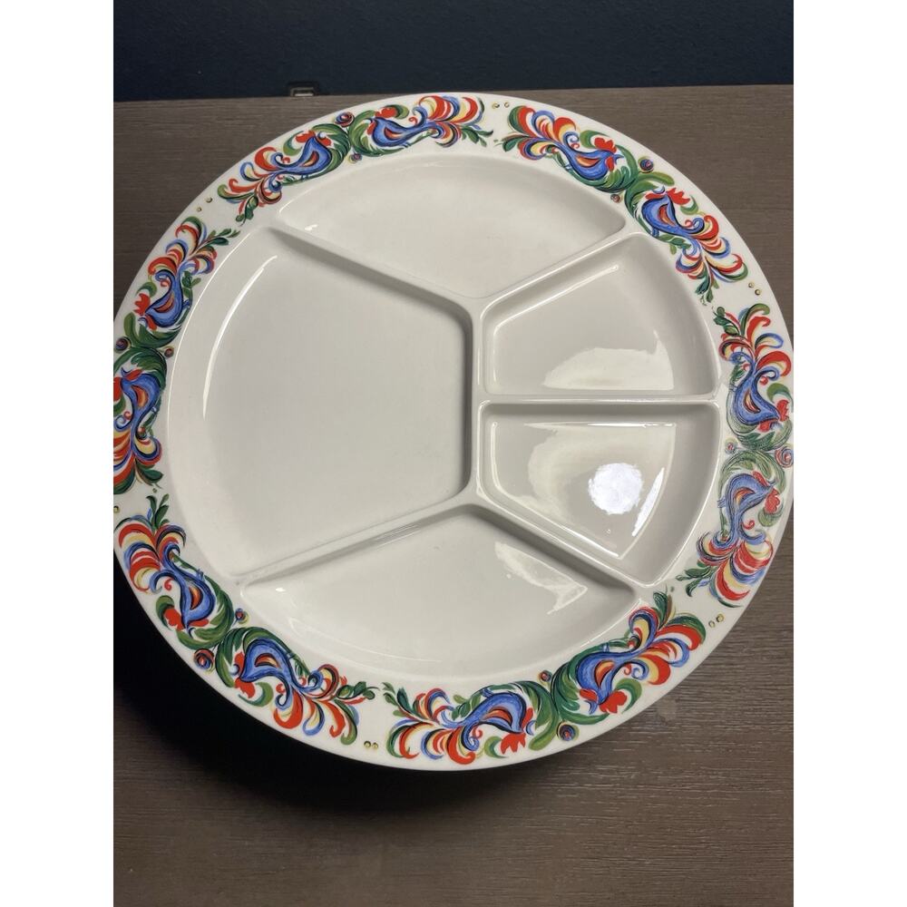 Villeroy & Boch Septfontaines Luxembourg Rooster Divided Plates Set of 6